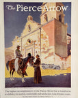 1912 Pierce Arrow Print Ad - Edward Borein Art San Juan Capistrano Mission CA
