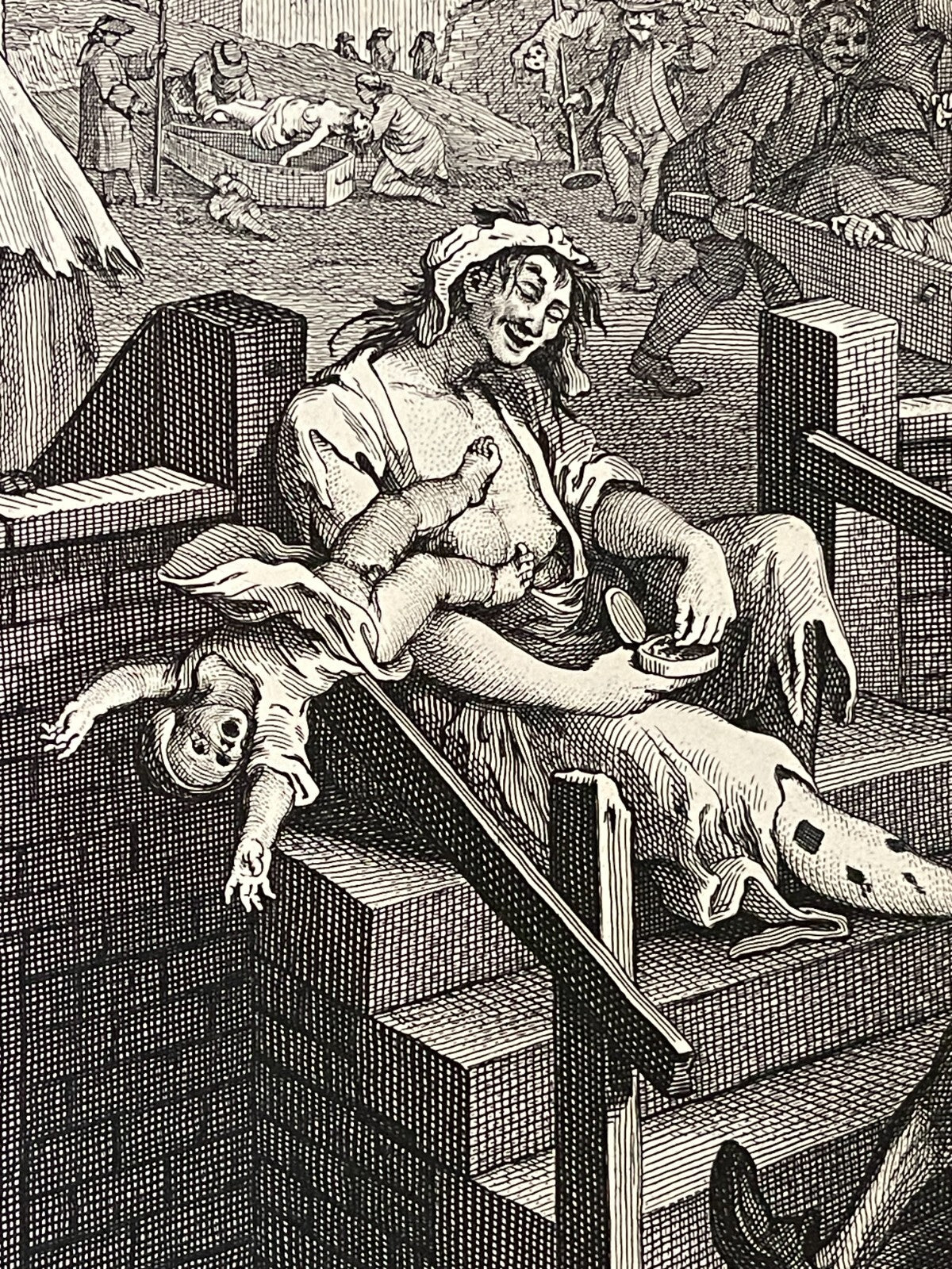 1822 BEER STREET & GIN LANE Authentic Hogarth Heath Ed. Antique Print SET OF 2