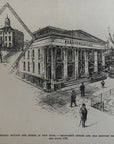 1892 Registers Office And Old Provost Prison Building Antique Wood Engraving