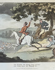 1817 Rowlandson THE HOUNDS THE FLYING STAG... The Dance Of Life HC Etching