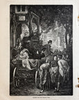 1892 Starting For The Wedding Tour Antique Wood Engraving