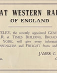 1908 Great Western Railway of England Railroad Print Ad GWR London Train Travel