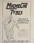 1919 Michelin Tires Antique Print Ad - Bibendum Price Guide UK Michelin Tyres
