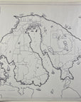 Ye Old Map of Orcas Island 1946 B&W Pictoral Map at Adirondack Retro