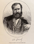 1892 Portrait Of Gounod At The Age Of Fifty Year Antique Magazine Wood Engraving
