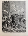 1892 Flight Of Pigeons From The Eiffle Tower Paris Antique Wood Engraving