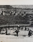 1892 Flight Of Pigeons From The Old Roman Arena France Antique Wood Engraving