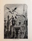 1893 A Stork Colony, Nuremberg Antique Antique Magazine Wood Engraving