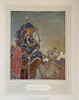 1912 Edmund Dulac The Queen Of Sheba Magazine Illustration Camel Parasol Gold Riches
