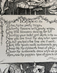 1892 Poppies Flower Original Poem Wood Engraving