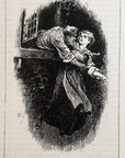 1893 He Leant Out, And Caught Hold Of Her Antique Magazine Wood Engraving