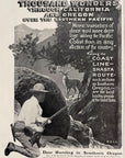 1906 Southern Pacific Railroad Print Ad Coast Line Shasta Route Deer Hunting