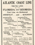 1896 Atlanta Coast Line Railroad Print Ad Trunk Line Florida Georgia Richmond