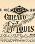 1894 Illinois Central Railroad Print Ad Diamond Special Chicago to St. Louis