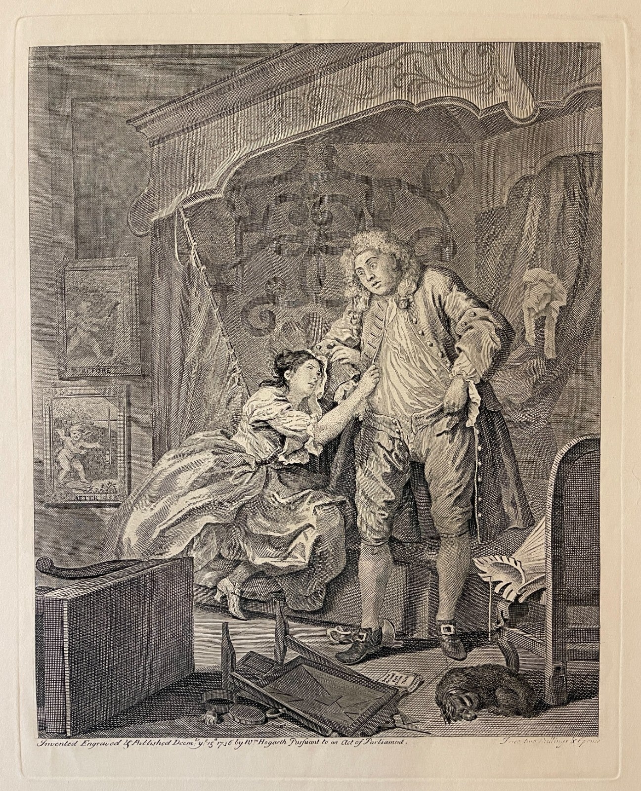 1822 BEFORE AND AFTER Authentic Hogarth Heath Edition Antique Print SET OF 2