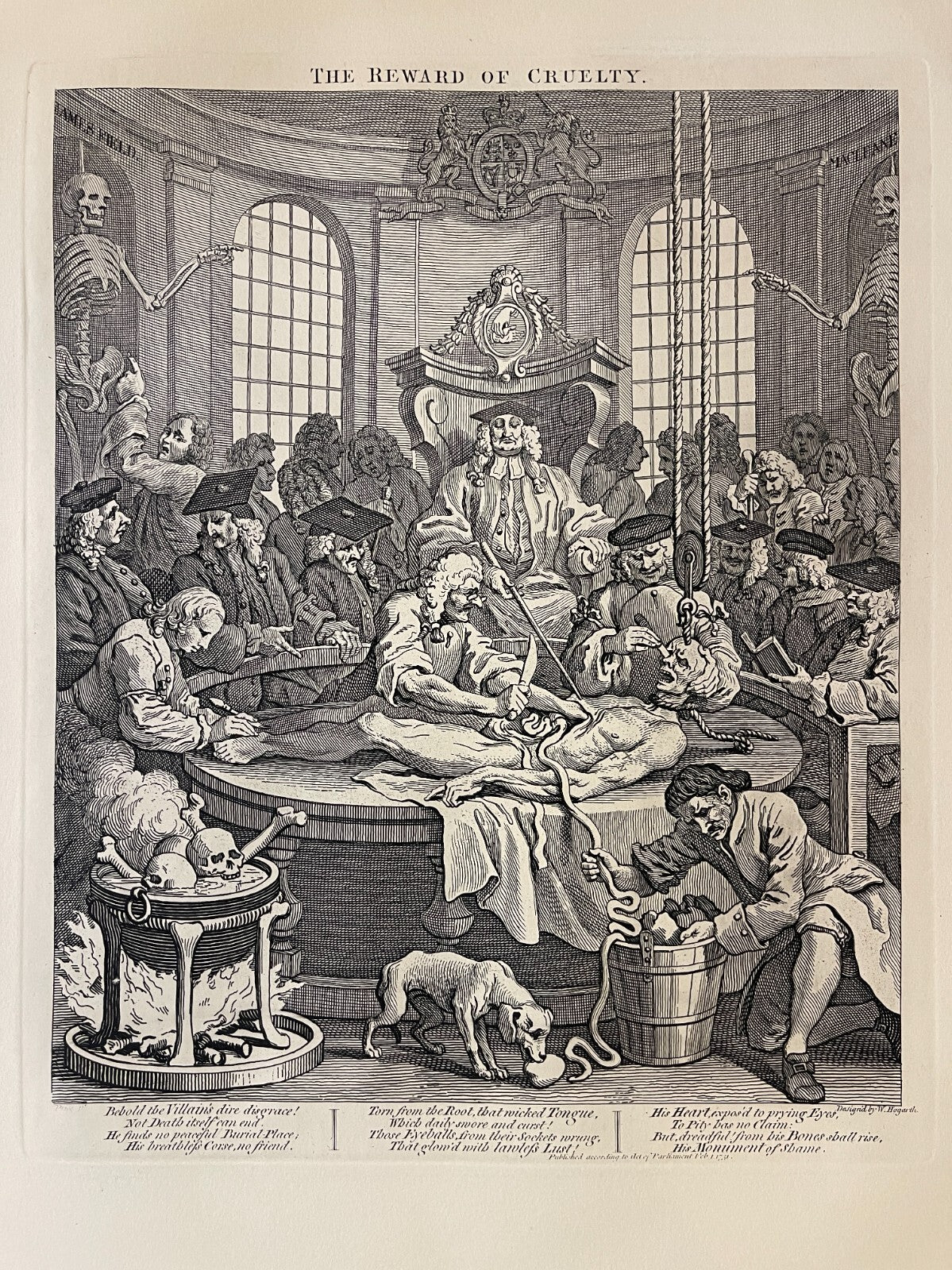 1822 THE STAGES OF CRUELTY (Set of 4) Authentic Hogarth Heath Ed. Antique Prints