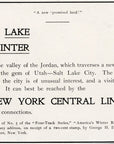 1903 New York Central Lines Railroad Print Ad Salt Lake In Winter Salt Lake City