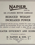 1919 Napier Six Cylinder British Car Antique Print Ad Motor Car Olympia