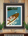 Custom Retro Lake Print - Choose Any Lake - Style 2