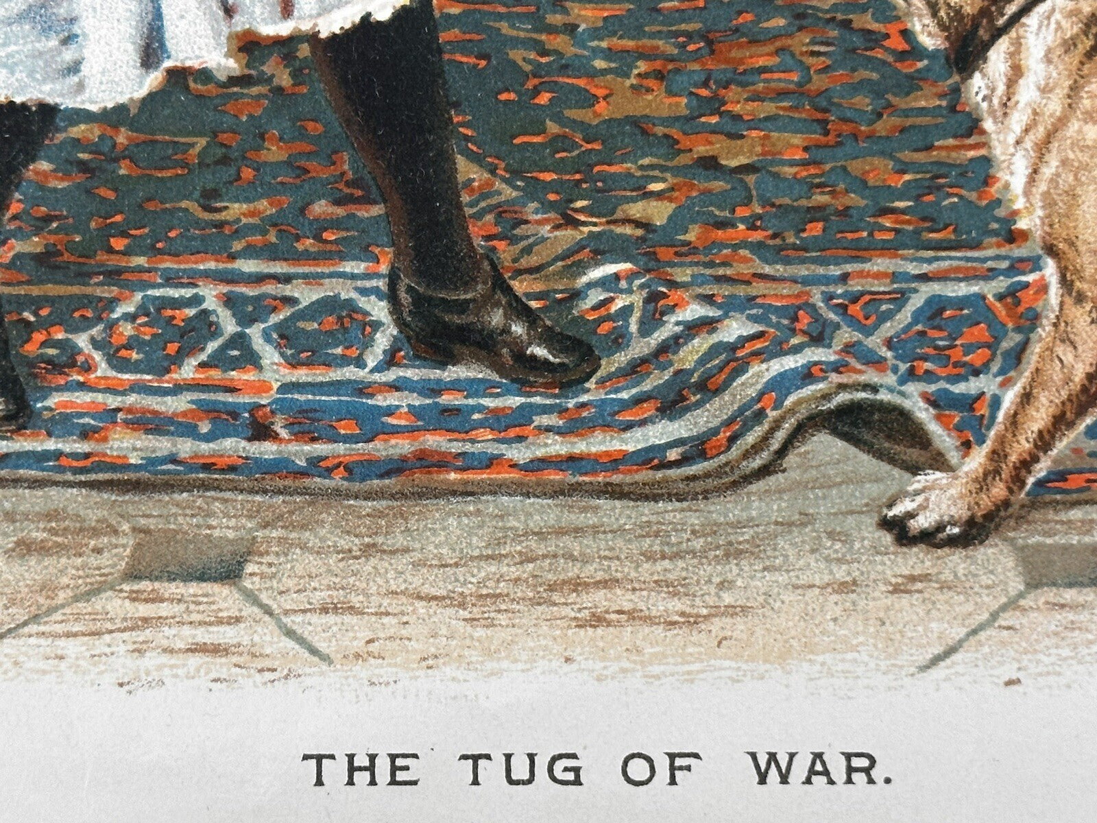 1891 "The Tug Of War" Chromolithograph Print | Magazine Illustration