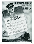 1947 SNCF Railroad France Travel Print Ad Steam Engine Train Engineer