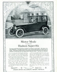 1917 Hudson Super Six Antique Car Print Ad Motor Mode Motor Car Detroit MI
