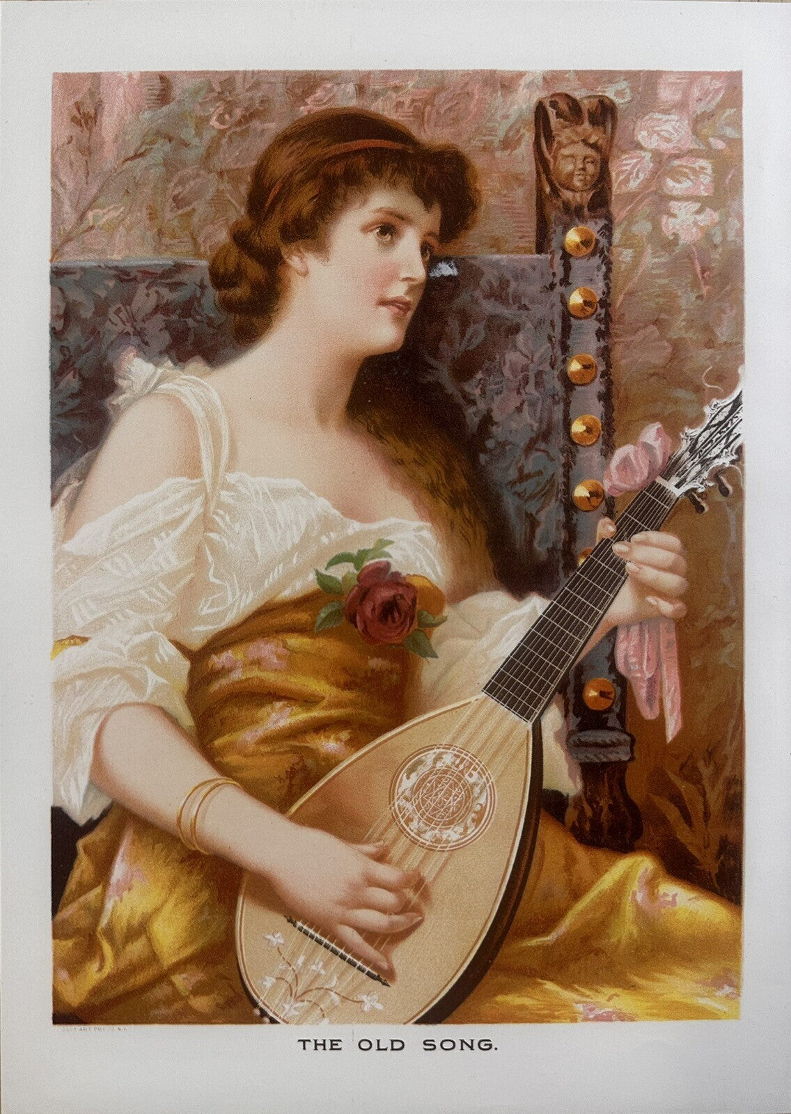 1892 "The Old Song" Chromolithograph Print | Magazine Illustration