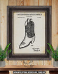 1940 Cowboy Boot Patent Print - Cowboy Boots Design Blueprint at Adirondack Retro