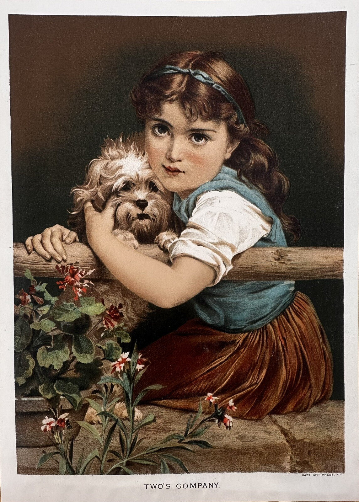 1891 "Two’s Company" Chromolithograph Print | Magazine Illustration