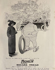 1912 Michelin Tires Antique Print Ad - Bibendum Square Tred UK Michelin Tyre