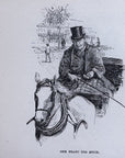 1892 One Frano To Much Antique Wood Engraving, Horse, Top Hat, Illustration