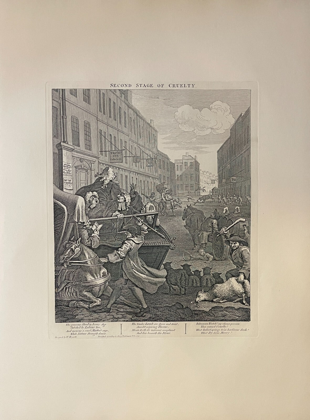 1822 THE STAGES OF CRUELTY (Set of 4) Authentic Hogarth Heath Ed. Antique Prints