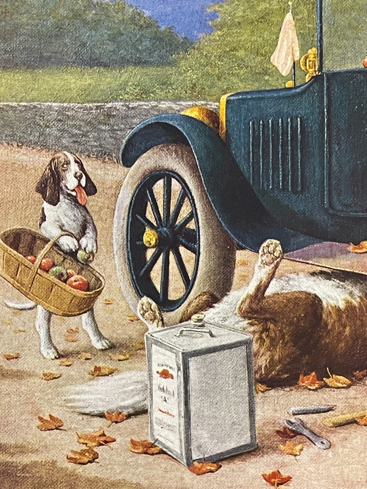 C.M. Coolidge TEN MILES TO A GARAGE Saint Bernard Dogs Car Trouble Picnic