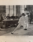 1893 Trial Of Assistant Fencing Masters Antique Antique Magazine Wood Engraving