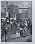 1892 Exit From The Beaux-Arts Academy, Rue Bonaparte Antique Wood Engraving