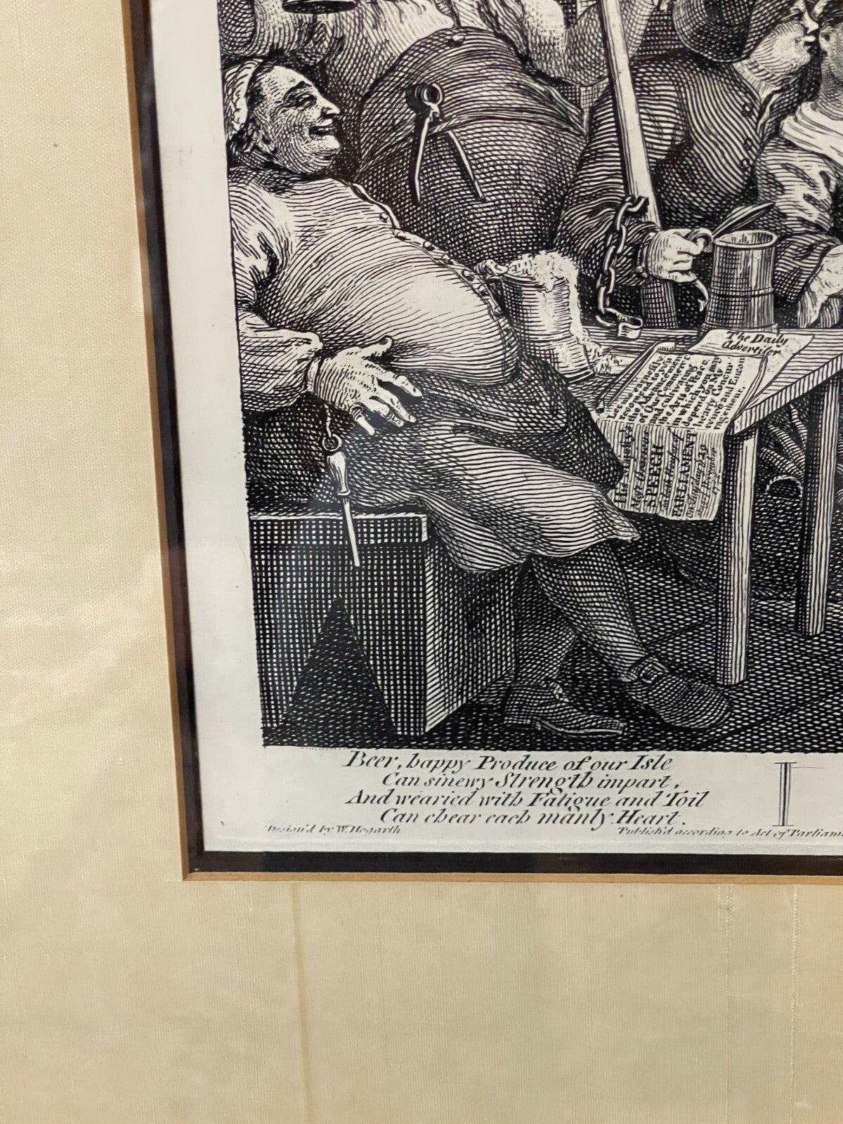 1822 BEER STREET & GIN LANE Authentic Hogarth Heath Ed. Antique Prints FRAMED