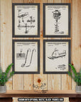 Ice Fishing Patent Print Set of 4 - Ice Fishing Posters at Adirondack Retro