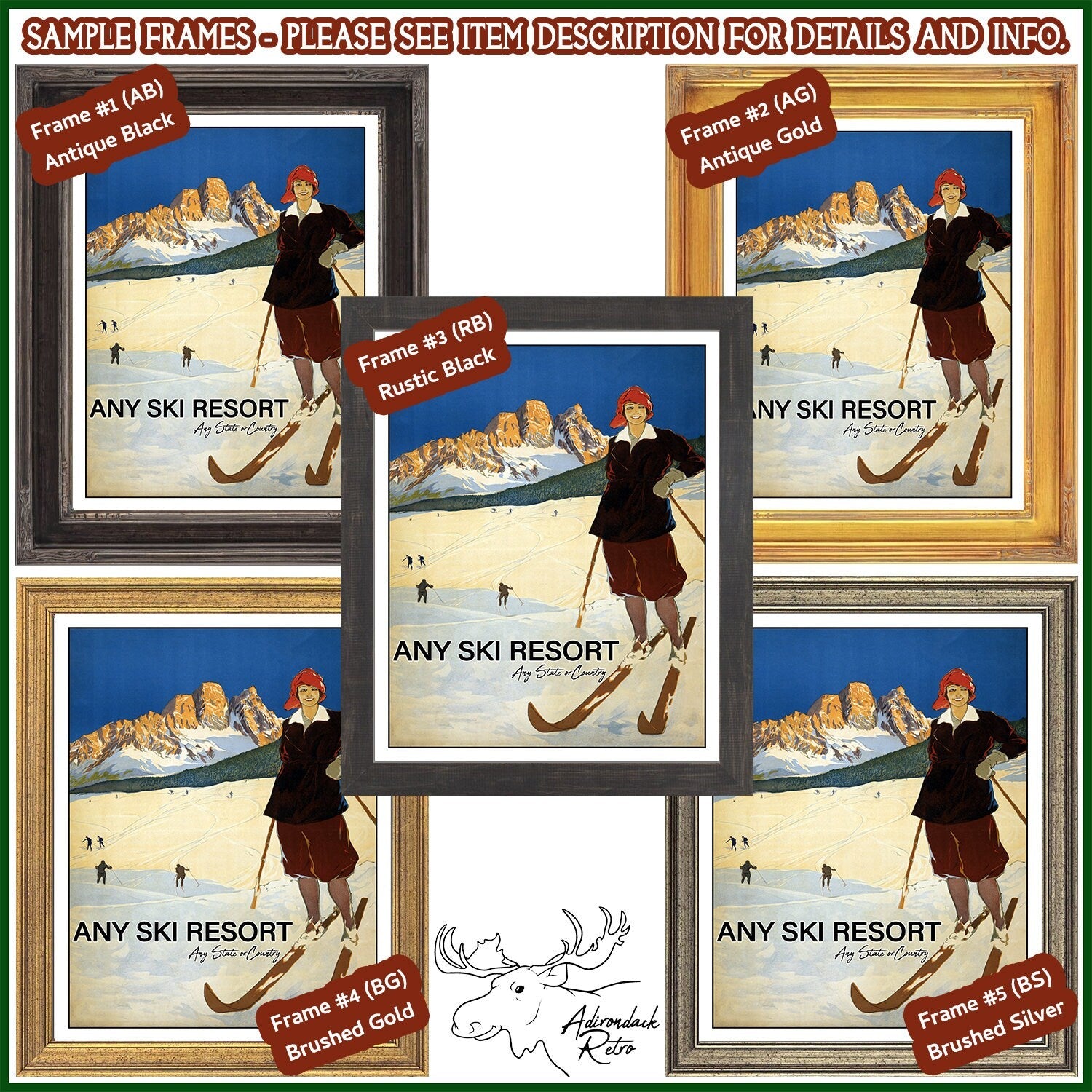 Zugspitze Germany Retro Ski Resort Art Print