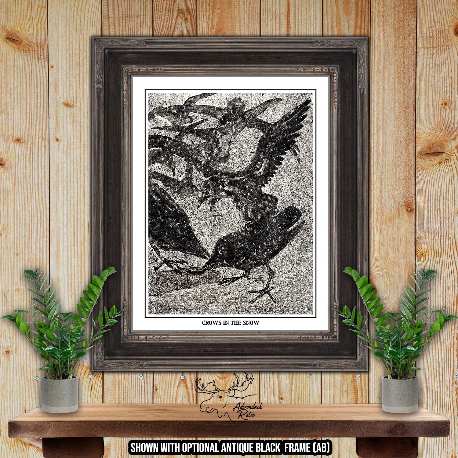 Crows In The Snow by Theo van Hoytema Giclee Fine Art Print at Adirondack Retro