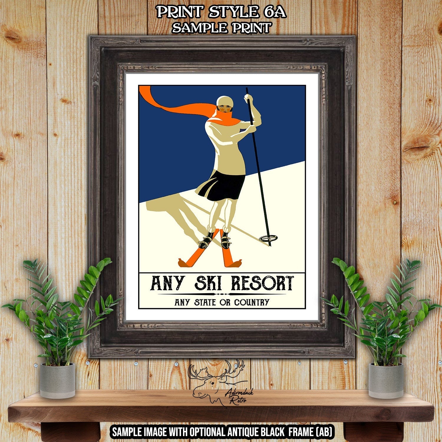 Stowe Vermont Retro Ski Resort Print
