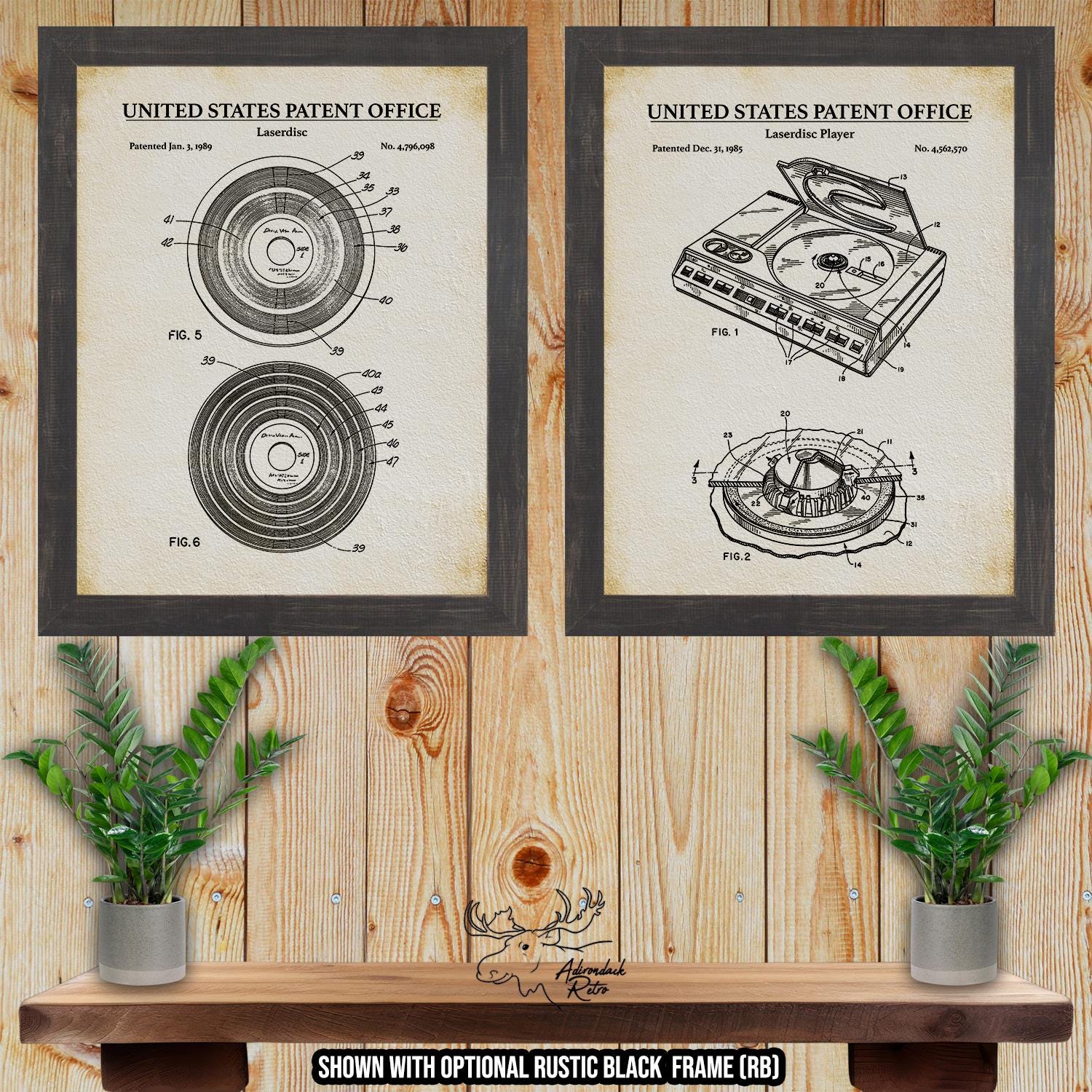 Laserdisc Patent Print Set of 2 - Laser Disc Posters at Adirondack Retro