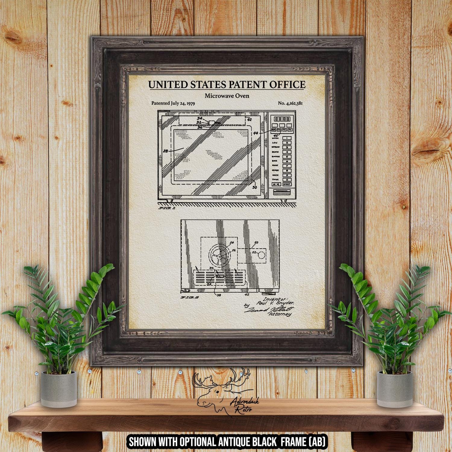 Microwave Oven Patent Print - Kitchen Appliance Poster - 1979 Kitchen Invention at Adirondack Retro