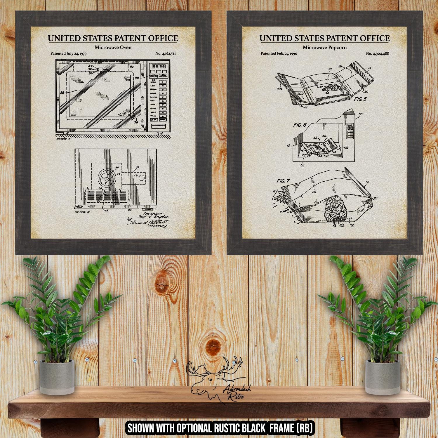 Microwave Oven and Popcorn Patent Print Set of 2 - Retro Popcorn Posters at Adirondack Retro