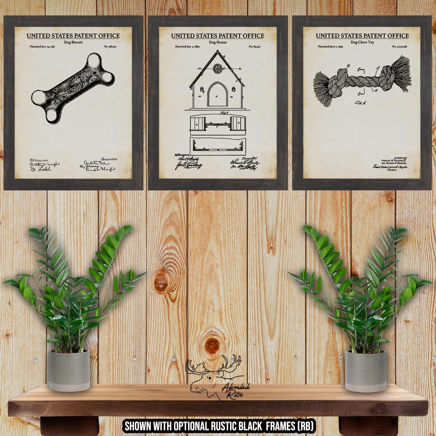 Canine Patent Print Set of 3 - Dog Owner Posters - Canine Inventions at Adirondack Retro