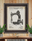 Sewing Machine Patent Print - 1882 Sewing Invention at Adirondack Retro