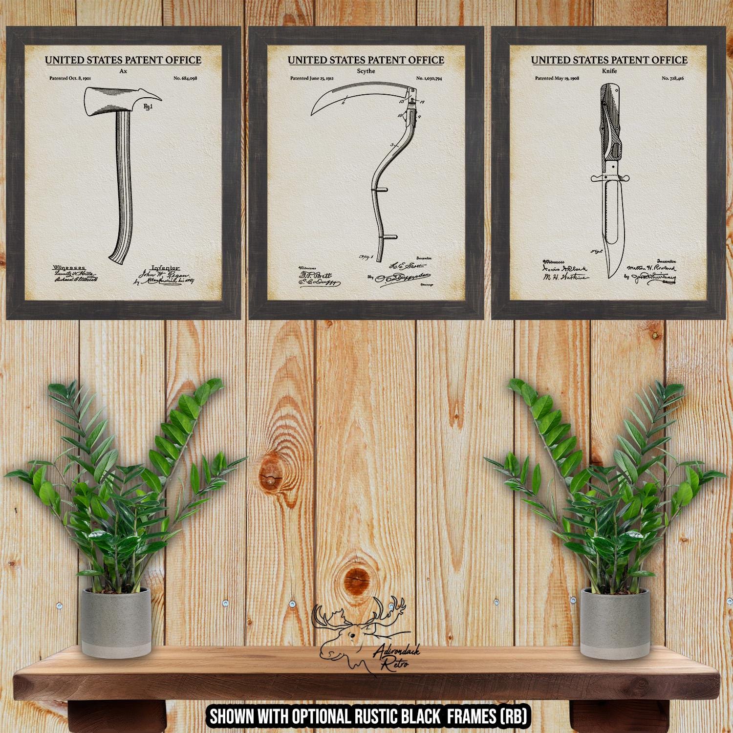Halloween Patent Print Set of 3 - Halloween Weapon Posters at Adirondack Retro