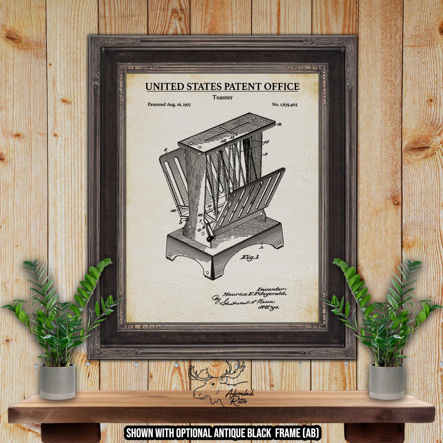 Electric Toaster Patent Print - 1927 Kitchen Appliance Illustration at Adirondack Retro