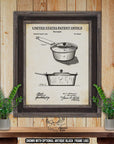 Saucepan Patent Print - 1877 Cooking Utensil Invention at Adirondack Retro