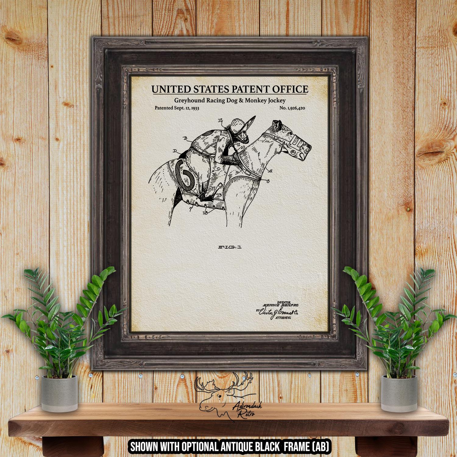 Greyhound Dog Racing Patent Print Set of 3