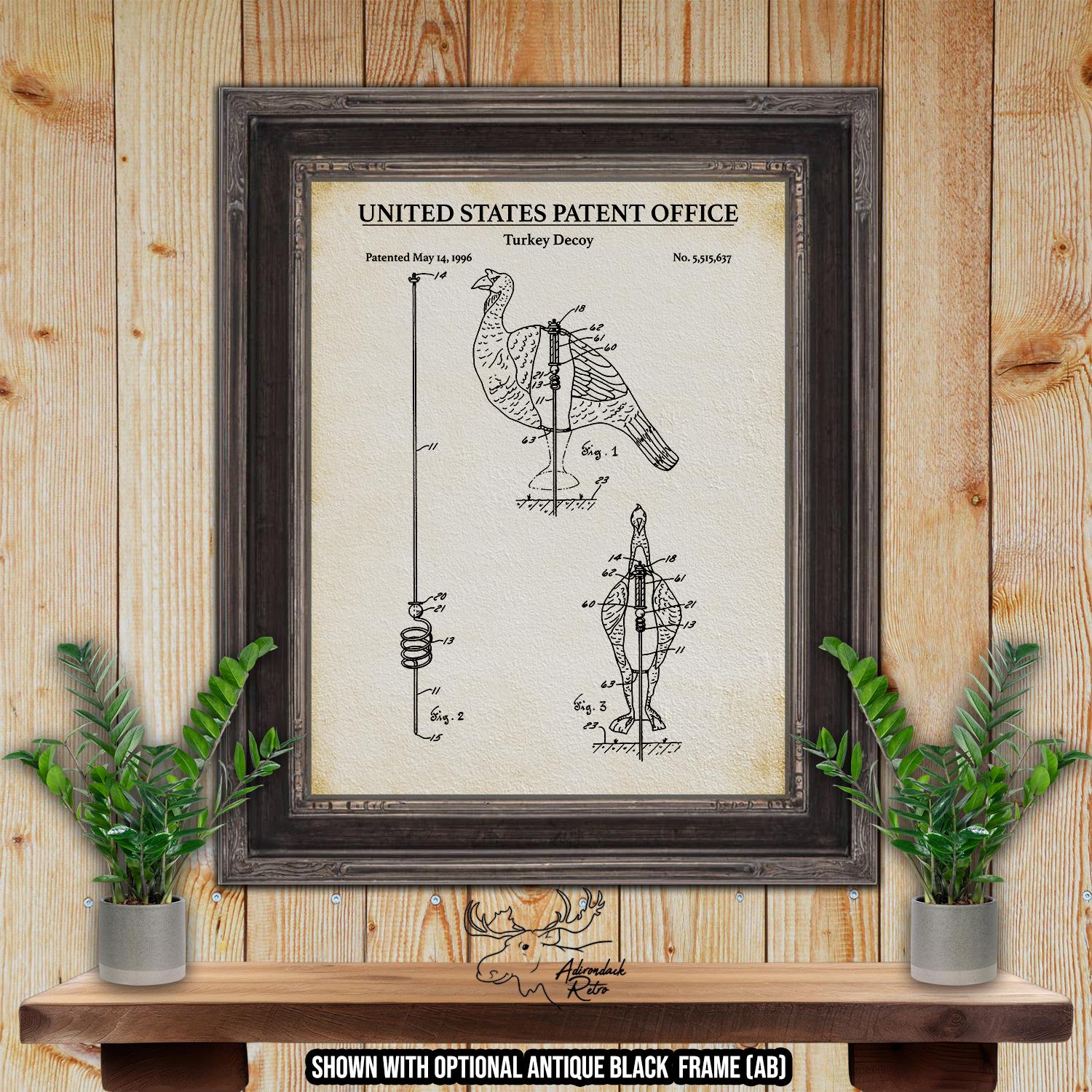 Turkey Decoy Patent Print - 1996 Turkey Hunting Invention at Adirondack Retro
